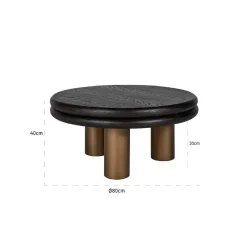 Table basse Macaron (noir rustic)