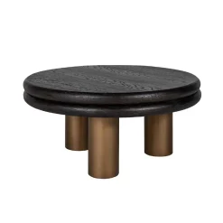 Table basse Macaron (noir rustic)