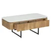 Table basse plateau marbre blanc | Manguier Kfir II