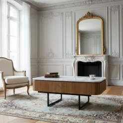 Table basse plateau marbre blanc | Manguier Kfir II