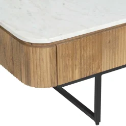 Table basse plateau marbre blanc | Manguier Kfir II