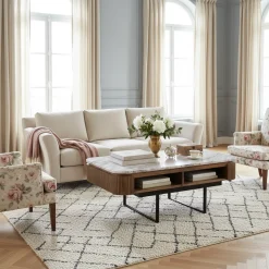 Table basse plateau marbre | Manguier Kfir III