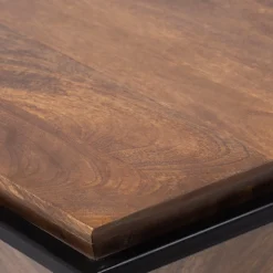Table basse pyramide bois et métal | Manguier Sirocco