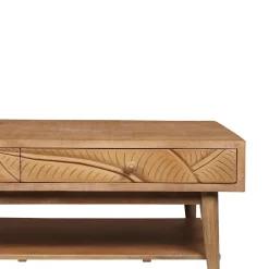 Table basse rectangle 2 tiroirs en bois massif manguier - Floria