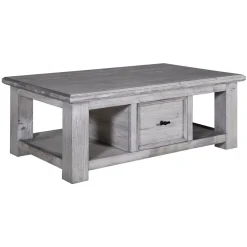 Table basse rectangulaire tiroirs "Pin Provence"