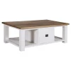 Table basse rectangulaire 2 tiroirs "Chêne et Pin Chic"