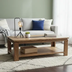 Table basse rectangulaire bois sculpté bicolore | Acacia Maya