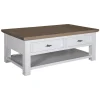 Table basse rectangulaire 2 tiroirs "Chêne et Pin tradition"