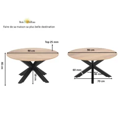 Table basse ronde 90 cm | Acacia Bunting
