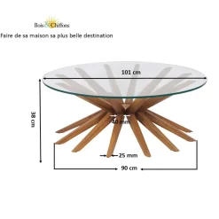 Table basse ronde 102, plateau verre | Karta