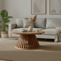 Table basse ronde bois massif | Acacia Kfir