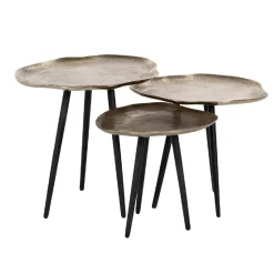 Table basse Volenta Set de 3 champagne or