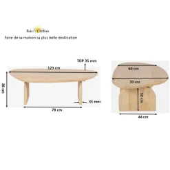 Table basse 124x70 cm | Ariel II