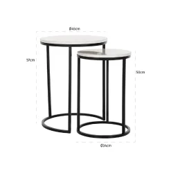 Table d'angle Lexington white set de 2