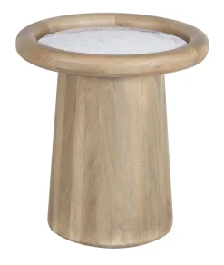 Table d'appoint plateau marbre | Manguier Hurmon