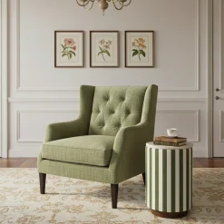 Table d'appoint vert, plateau marbre | Manara