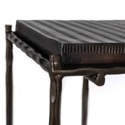 Table de canapé noir vieilli