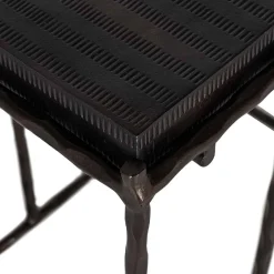 Table de canapé noir vieilli