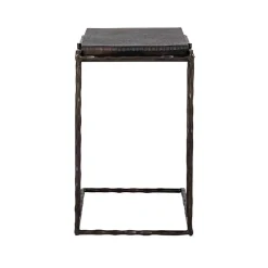 Table de canapé noir vieilli