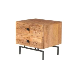 Table de chevet 2 tiroirs | Manguier Sculture II