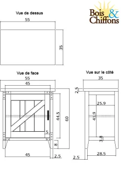 Table de chevet droite | Manguier Farm II
