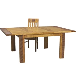 Table de repas carrée allonge bois strié | Acacia Verone