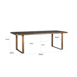 Table de repas Hunter 230 (noir rustic)