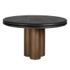 Table de repas Macaron 130Ø (noir rustic)