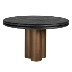 Table de repas Macaron 130Ø (noir rustic)