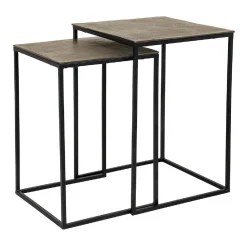 Table Finn square set of 2 champagne gold