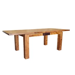 Table rectangulaire en bois sculpté bicolore 200/280 | Acacia Maya