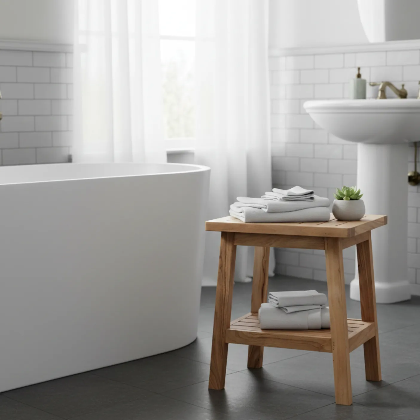 Tabouret avec etagere | Acacia Terra