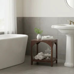 Tabouret avec etagere a lattes | Acacia Hiputa