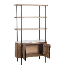 Étagère 2 portes plateau marbre | Manguier Kfir III