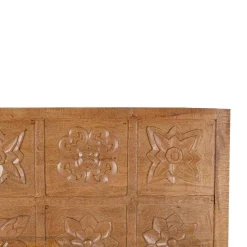 Tête de lit king size sculptée 180 cm en bois manguier massif - Sculture