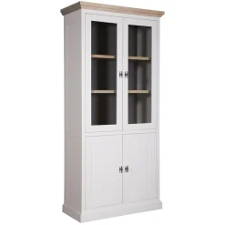 Vitrine 2x2 portes "Chêne et Pin tradition"
