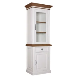 Vitrine 2x1 porte 1 tiroir - tourne à droite "Chêne et Pin Romance"