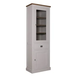 Vitrine 2x1 porte 1 tiroir - tourne à droite "Chêne et Pin Chic"