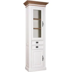 Vitrine 2x1 porte 2 tiroirs - tourne à gauche "Chêne et Pin Romance"