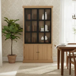 Vitrine 2x2 Portes bois massif en manguier – Scandinaves